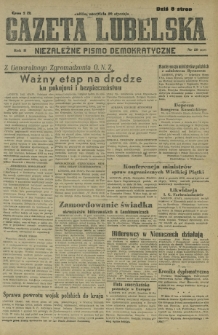 Gazeta Lubelska : niezależne pismo demokratyczne. R. 2, nr 20=329 (20 stycznia 1946)