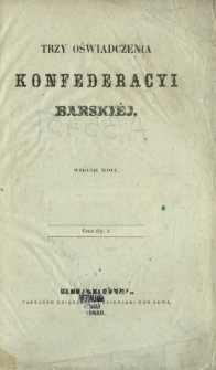 Trzy oświadczenia Konfederacyi Barskiej