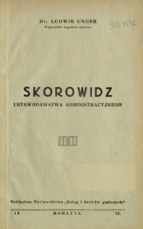Skorowidz ustawodawstwa administracyjnego