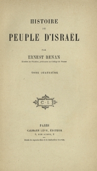 Histoire du peuple d'Israël. T. 4