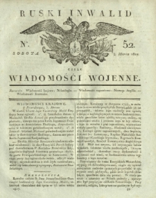 Ruski Inwalid czyli wiadomości wojenne. 1817, nr 52 (3 marca)