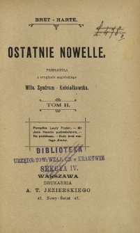 Ostatnie nowele. T. 2