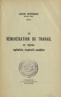 La rémunération du travail en régimes capitaliste, coopératif, socialiste