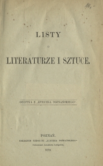 Listy o literaturze i sztuce