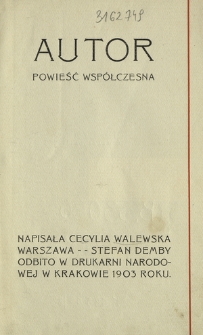 Autor : powieść współczesna