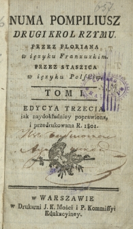 Numa Pompiliusz, drugi krol Rzymu. T. 1