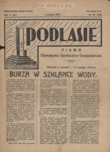 Podlasie : pismo społeczno-gospodarczo-oświatowe R. 5 (10) nr 54 (129)