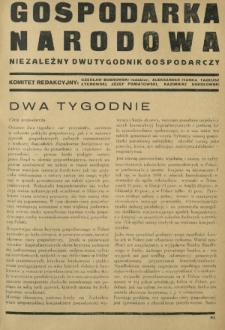 Gospodarka Narodowa : niezależny dwutygodnik gospodarczy. [R. 1, nr 6 (1 czerwca 1931)]