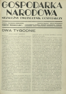 Gospodarka Narodowa : niezależny dwutygodnik gospodarczy. [R. 2, nr 5 (1 marca 1932)]