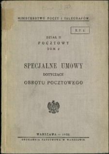 Specjalne umowy dotyczące obrotu pocztowego