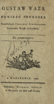Gustaw Waza : Powieść Szwedzka