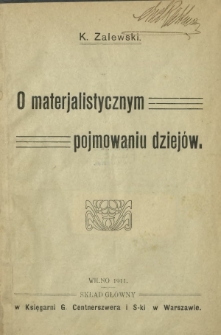 O materjalistycznym pojmowaniu dziejów