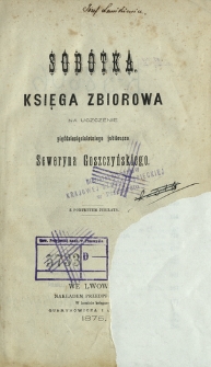 Sobótka : księga zbiorowa na uczczenie pięćdziesięcioletniego jubileuszu Seweryna Goszczyńskiego