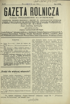Gazeta Rolnicza : pismo tygodniowe ilustrowane. R. 72, nr 20 (13 maja 1932)