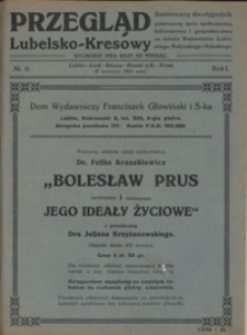 Przegląd Lubelsko-Kresowy : ilustrowany dwutygodnik poświęcony życiu społecznemu, kulturalnemu i gospodarczemu na terenie wojew&oacute;dztw: lubelskiego, wołyńskiego i poleskiego R. 1, nr 9