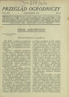 Przegląd Ogrodniczy : organ Małopolskiego Towarzystwa Rolniczego oraz Małopolskiego Towarzystwa Ogrodniczego we Lwowie R. 16, Nr 10 (październik 1933)