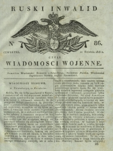 Ruski Inwalid czyli wiadomości wojenne. 1818, nr 86 (11 kwietnia)