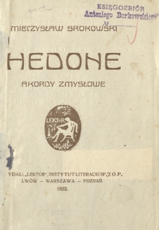Hedone : akordy zmysłowe