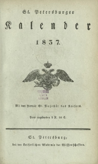 St. Petersburger Kalender 1837