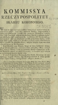 Kommissya Rzeczypospolitey Skarbu Koronnego : [Uniwersał, 9 VI 1789]