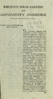 Wieczyste Rolne Kantony Albo Gospodarstwa Żolnierskie