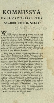 Kommissya Rzeczypospolitey Skarbu Koronnego : [Uniwersał, 14 IX 1790]