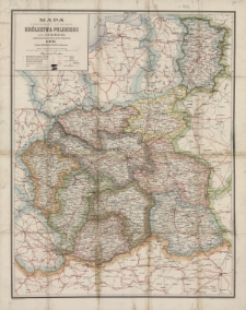 Mapa dziesięciu guberni Królestwa Polskiego