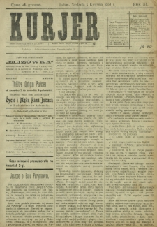Kurjer / redaktor i wydawca Stanisław Korczak. - R. 3, nr 80 (5 kwietnia 1908)