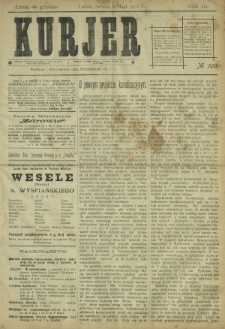 Kurjer / redaktor i wydawca Stanisław Korczak. - R. 3, nr 100 (2 maja 1908)
