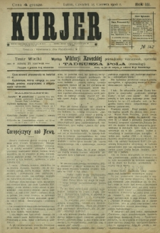 Kurjer / redaktor i wydawca Stanisław Korczak. - R. 3, nr 142 (25 czerwca 1908)