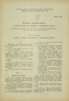 Rządowy projekt o udziale czynnika obywatelskiego w orzecznictwie karnym. Druk nr 839 [Dodatek do] :Sprawozdanie Stenograficzne z ... Posiedzenia Sejmu Rzeczypospolitej z dnia ... (IV Kadencja 1935-1938)