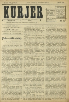 Kurjer / redaktor i wydawca Stanisław Korczak. - R. 3, nr 201 (4 września 1908)