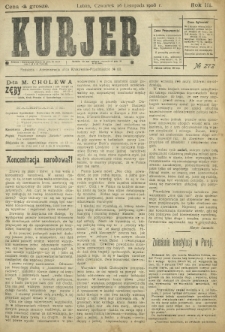 Kurjer / redaktor i wydawca Stanisław Korczak. - R. 3, nr 272 (26 listopada 1908)