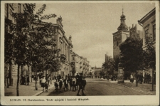 Lublin. Ul. Narutowicza. Teatr miejski i kościół Wizytek