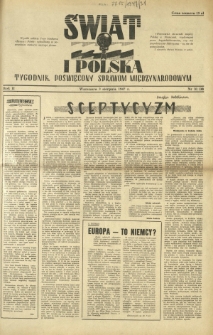 Świat i Polska : tygodnik poświęcony sprawom międzynarodowym R. 2, Nr 31 (1947)