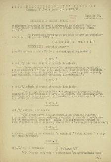 Sprawozdanie Komisji Rolnej o rządowym projekcie ustawy o nabywaniu na własność Państwa nieruchomości ziemskich pozbytych w drodze egzekucji (druk nr 14). Druk Nr 68 [Dodatek do] : Sprawozdanie Stenograficzne z ... Posiedzenia Sejmu Rzeczypospolitej z dnia ... (V Kadencja 1938-1939)