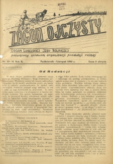 Zagon Ojczysty : organ Lubelskiej Izby Rolniczej poświęcony sprawom organizacji produkcji rolnej R. 2, Nr 10/11 (paźdz./list. 1945)