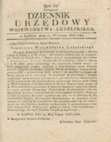 Dziennik Urzędowy Województwa Lubelskiego 1823.09.10. Nr 37 + dod.