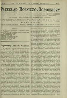 Przegląd Rolniczo-Ogrodniczy: dodatek miesięczny poświęcony sadownictwu, warzywnictwu polowemu, nasiennictwu, kwiaciarstwu ogrodniczemu, gruntowemu, przetwórstwu płodów ogrodniczych i gałęziom ubocznym [...]. R. 6 nr 11