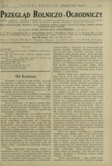 Przegląd Rolniczo-Ogrodniczy: dodatek miesięczny poświęcony sadownictwu, warzywnictwu polowemu, nasiennictwu, kwiaciarstwu ogrodniczemu, gruntowemu, przetwórstwu płodów ogrodniczych i gałęziom ubocznym [...]. R. 8 nr 1-2