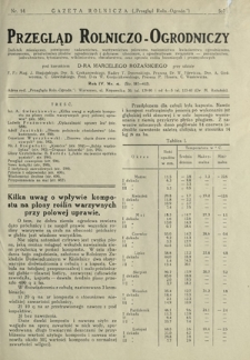 Przegląd Rolniczo-Ogrodniczy: dodatek miesięczny poświęcony sadownictwu, warzywnictwu polowemu, nasiennictwu, kwiaciarstwu ogrodniczemu, gruntowemu, przetwórstwu płodów ogrodniczych i gałęziom ubocznym, z ogrodnictwem związanym - pszczelnictwu, jedwabnictwu, tytuniarstwu, wikliniarstwu, chmielarstwu oraz uprawie roślin leczniczych i przemysłowych. R. 4, nr 4