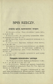 Wychowanie w Domu i Szkole : czasopismo pedagogiczne. R. 6, spis treści T. 1 (1913)
