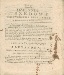 Dziennik Urzędowy Województwa Lubelskiego 1824.03.03. Nr 9 + dod.