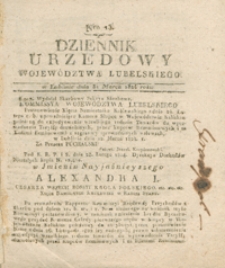 Dziennik Urzędowy Województwa Lubelskiego 1824.03.31. Nr 13 + dod.
