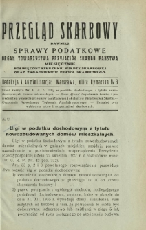 Przegląd Skarbowy : dawniej Sprawy Podatkowe : organ Towarzystwa Przyjaciół Skarbu Państwa : miesięcznik poświęcony szerzeniu wiedzy skarbowej oraz zagadnieniom prawa skarbowego. R. 9, z. 3 (marzec 1930)