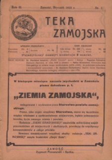 Teka Zamojska R. 3, nr 1 (styczeń 1920)