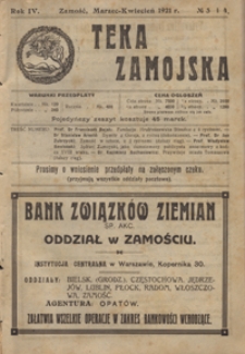 Teka Zamojska R. 4, nr 3 i 4 (marz./kwiec. 1921)
