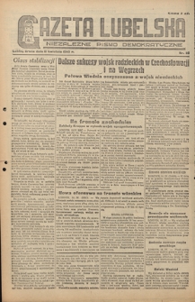 Gazeta Lubelska : niezależne pismo demokratyczne. 1945, nr 56 (11 kwietnia)