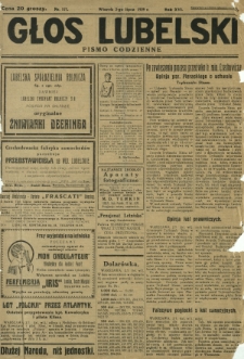 Głos Lubelski : pismo codzienne. R. 16, nr 177 (2 lipca 1929)