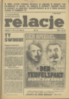 Relacje : tygodnik wschodni. 1989, nr 33 (31 sierpień-6 wrzesień)